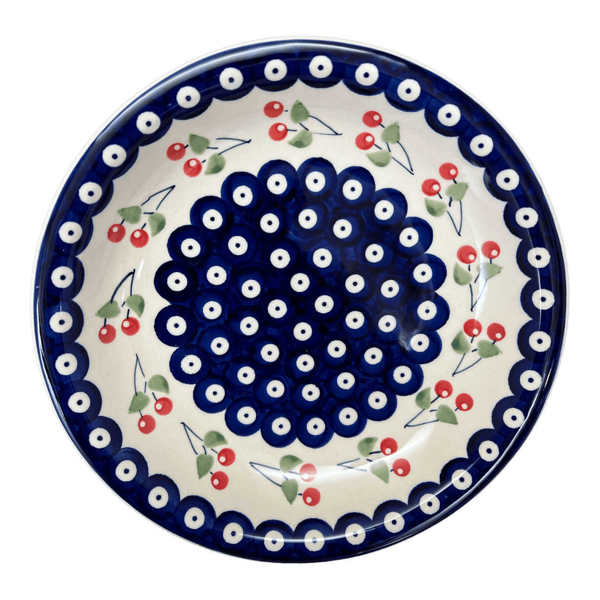 Bowl, Round, Pasta, 9.25" Bowl in "Cherry Dot" by Manufaktura | T159T-70WI