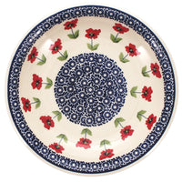 A picture of a Polish Pottery 9.25" Pasta Bowl (Poppy Garden) | T159T-EJ01 as shown at PolishPotteryOutlet.com/products/9-25-pasta-plate-poppy-garden-t159t-ej01