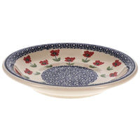 A picture of a Polish Pottery 9.25" Pasta Bowl (Poppy Garden) | T159T-EJ01 as shown at PolishPotteryOutlet.com/products/9-25-pasta-plate-poppy-garden-t159t-ej01