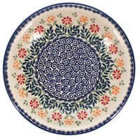 A picture of a Polish Pottery 9.25" Pasta Bowl (Flower Power) | T159T-JS14 as shown at PolishPotteryOutlet.com/products/9-25-pasta-plate-flower-power-t159t-js14
