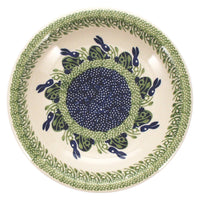 A picture of a Polish Pottery 9.25" Pasta Bowl (Bunny Love) | T159T-P324 as shown at PolishPotteryOutlet.com/products/9-25-pasta-plate-bunny-love-t159t-p324