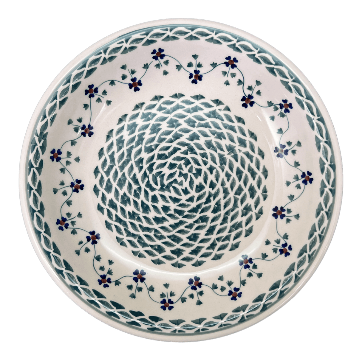 Bowl, Round, Pasta, 9.25" Bowl in "Woven Pansies" by Manufaktura | T159T-RV