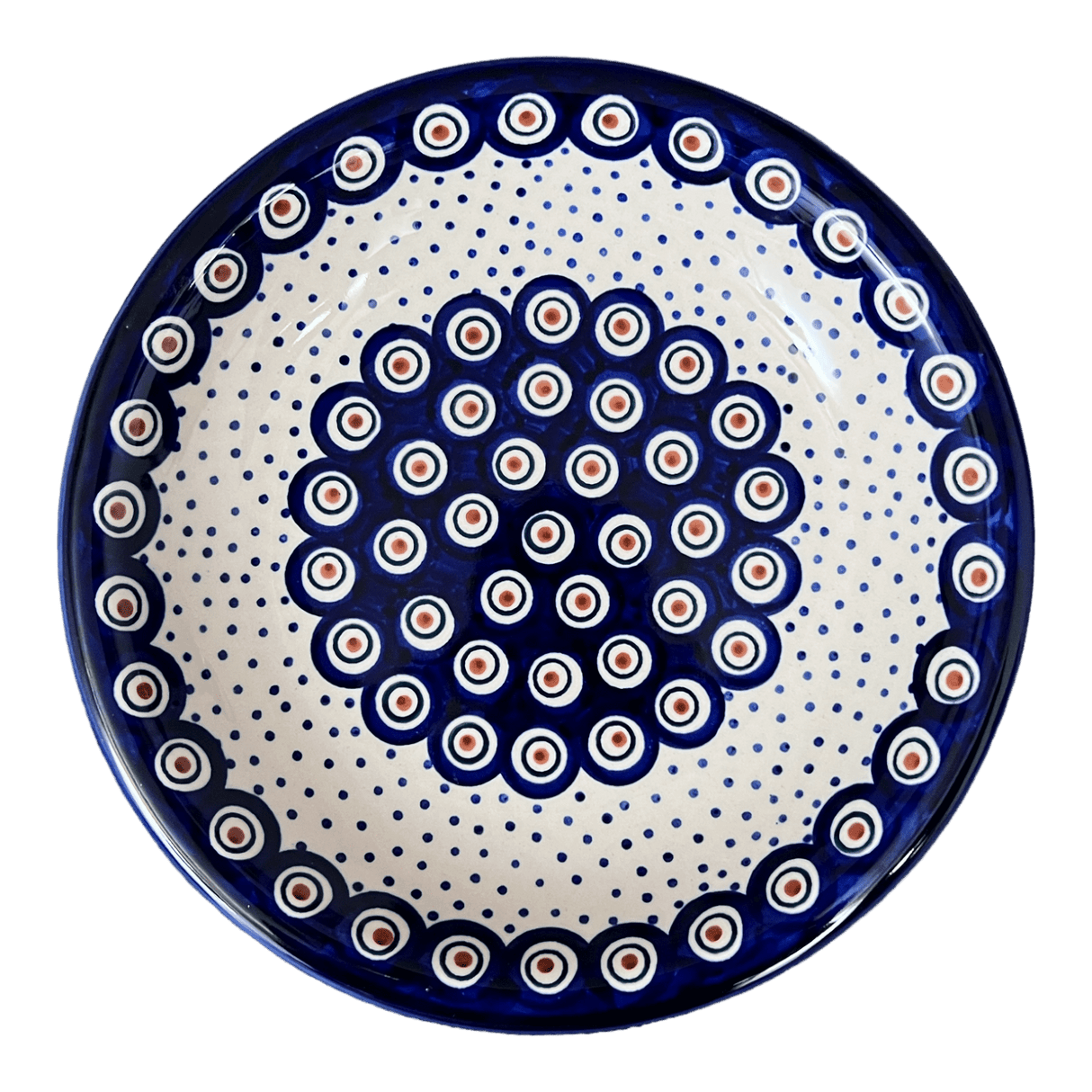 Bowl, Round, Pasta, 9.25" Bowl in "Peacock Dot" by Manufaktura | T159U-54K