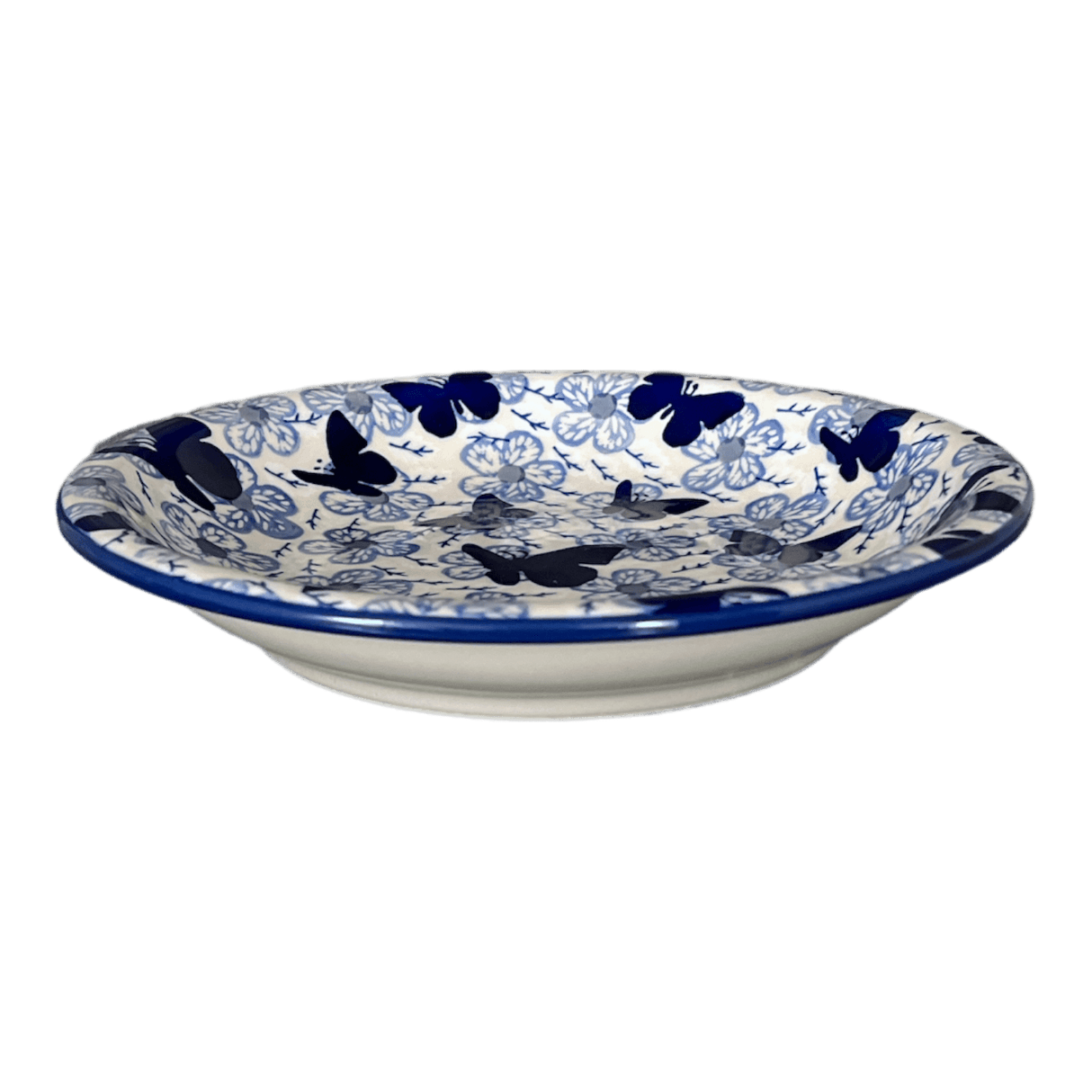 Bowl, Round, Pasta, 9.25" Bowl in "Blue Butterfly" by Manufaktura | T159U-AS58