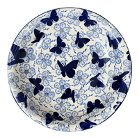 A picture of a Polish Pottery 9.25" Pasta Bowl (Blue Butterfly) | T159U-AS58 as shown at PolishPotteryOutlet.com/products/9-25-pasta-bowl-blue-butterfly-t159u-as58