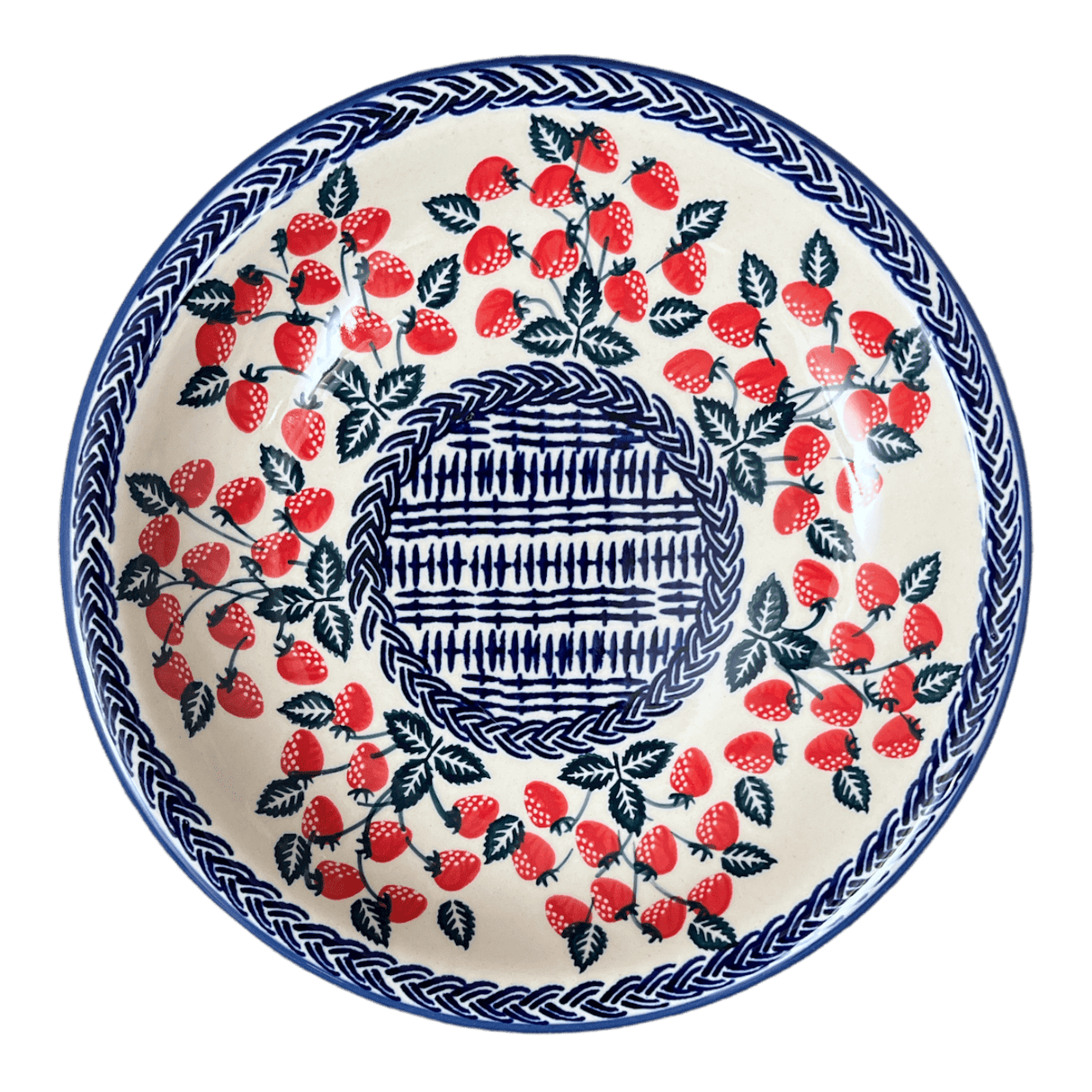 Bowl, Round, Pasta, 9.25" Bowl in "Fresh Strawberries" by Manufaktura | T159U-AS70