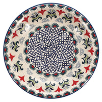 A picture of a Polish Pottery 9.25" Pasta Bowl (Scandinavian Scarlet) | T159U-P295 as shown at PolishPotteryOutlet.com/products/9-25-pasta-plate-scandinavian-scarlet-t159u-p295