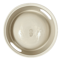 A picture of a Polish Pottery Large Dog Bowl (Ducks in a Row) | M110U-P323 as shown at PolishPotteryOutlet.com/products/large-dog-bowl-ducks-in-a-row-m110u-p323