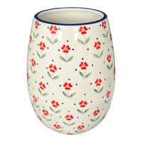 A picture of a Polish Pottery 8" Vase (Simply Beautiful) | W020T-AC61 as shown at PolishPotteryOutlet.com/products/large-vase-simply-beautiful-w020t-ac61