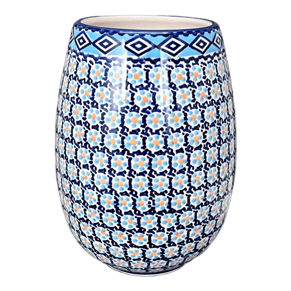 Vase, 8" in "Blue Diamond" by Manufaktura | W020U-DHR