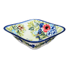 Polish Pottery WR Small Square Bowl (Wildflower Bouquet) | WR12G-WR71 at PolishPotteryOutlet.com