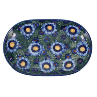 A picture of a Polish Pottery 7" x 11" Oval Roaster (Impressionist's Dream) | WR13B-AB3 as shown at PolishPotteryOutlet.com/products/7-x-11-oval-roaster-ab3