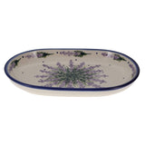 Plate, Roaster, Oval, 7" x 11", WR (WR13B) in "Lavender Fields" by W.R. Ceramika | WR13B-BW4