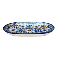 A picture of a Polish Pottery 7" x 11" Oval Roaster (Chamomile) | WR13B-RC4 as shown at PolishPotteryOutlet.com/products/7-x-11-oval-roaster-chamomile-wr13b-rc4