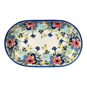 Polish Pottery 7" x 11" Oval Roaster (Blooming Wildflowers) | WR13B-WR57 Additional Image at PolishPotteryOutlet.com