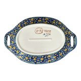 Platter, Oval, Handles, 12.5" x 7.75", WR (WR13G) in "Chamomile" by W.R. Ceramika | WR13G-RC4