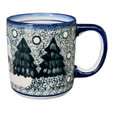 Mug, Straight Mug, 12 oz, WR (WR14E) in "Winter Cabin" by W.R. Ceramika | WR14E-AB1