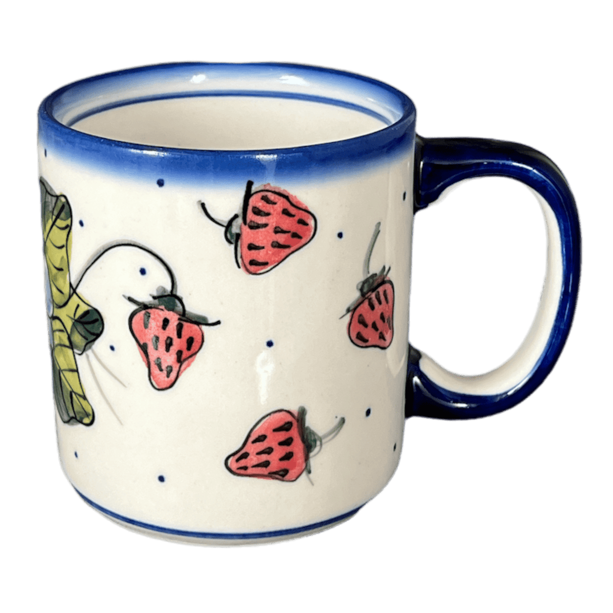 Mug, Straight Mug, 12 oz, WR (WR14E) in "Strawberries & Blossoms" by W.R. Ceramika | WR14E-WR2