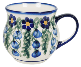 Polish Pottery 12 oz. Belly Mug (Modern Blue Cascade) | WR14M-GP1 Additional Image at PolishPotteryOutlet.com