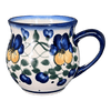 Polish Pottery WR Small Belly Mug (Pansy Wreath) | WR14N-EZ2 at PolishPotteryOutlet.com