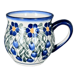 Mug, Belly Mug, 8 oz Small, WR (WR14N) in "Modern Blue Cascade" by W.R. Ceramika | WR14N-GP1