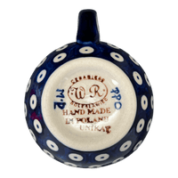 A picture of a Polish Pottery WR Small Belly Mug (Dot to Dot) | WR14N-SM2 as shown at PolishPotteryOutlet.com/products/small-belly-mug-dot-to-dot-wr14n-sm2
