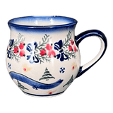 Mug, Belly Mug, 8 oz Small, WR (WR14N) in "Bows in Snow" by W.R. Ceramika | WR14N-WR15