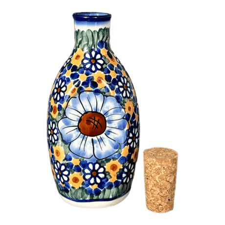 Bottle, with Cork, Small, 6.5 oz, WR (WR2F) in "Chamomile" by W.R. Ceramika | WR2F-RC4