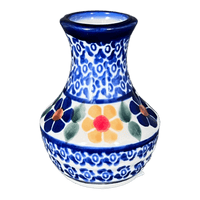 A picture of a Polish Pottery Miniature Vase B (Floral Border) | WR30J-B-WR16 as shown at PolishPotteryOutlet.com/products/miniature-vase-b-floral-border-wr30j-b-wr16