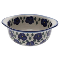 A picture of a Polish Pottery WR Soup Bowl/Small Casserole (Pansy Storm) | WR51B-EZ3 as shown at PolishPotteryOutlet.com/products/soup-bowl-small-casserole-ez3