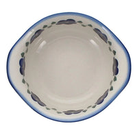 A picture of a Polish Pottery WR Soup Bowl/Small Casserole (Pansy Storm) | WR51B-EZ3 as shown at PolishPotteryOutlet.com/products/soup-bowl-small-casserole-ez3