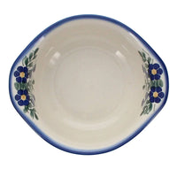 A picture of a Polish Pottery WR Soup Bowl/Small Casserole (Modern Blue Cascade) | WR51B-GP1 as shown at PolishPotteryOutlet.com/products/soup-bowl-small-casserole-gp1
