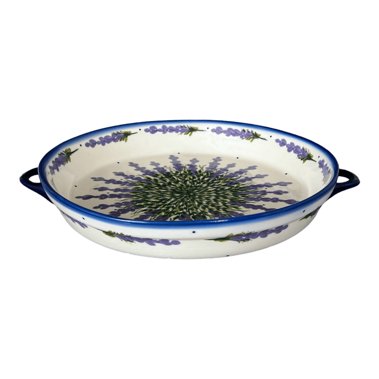 Casserole, Round Dish Handles, 11", WR (WR52C) in "Lavender Fields" by W.R. Ceramika | WR52C-BW4