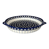 Casserole, Round Dish Handles, 11", WR (WR52C) in "Peacock in Line" by W.R. Ceramika | WR52C-SM1