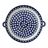 Casserole, Round Dish Handles, 11", WR (WR52C) in "Peacock in Line" by W.R. Ceramika | WR52C-SM1