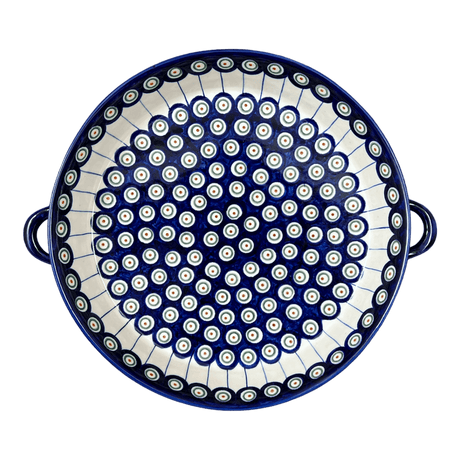 Casserole, Round Dish Handles, 11", WR (WR52C) in "Peacock in Line" by W.R. Ceramika | WR52C-SM1