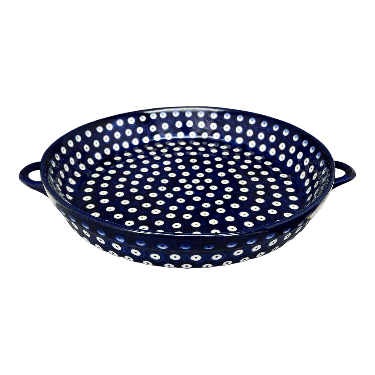 Casserole, Round Dish Handles, 11", WR (WR52C) in "Dot to Dot" by W.R. Ceramika | WR52C-SM2