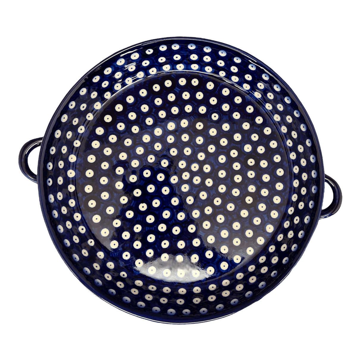 Casserole, Round Dish Handles, 11", WR (WR52C) in "Dot to Dot" by W.R. Ceramika | WR52C-SM2