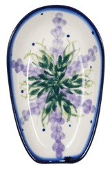 Spoon Rest, 3.5" x 5", WR (WR55D) in "Lavender Fields" by W.R. Ceramika | WR55D-BW4