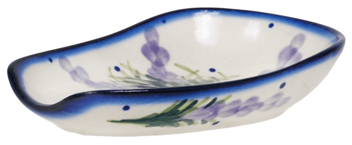 Spoon Rest, 3.5" x 5", WR (WR55D) in "Lavender Fields" by W.R. Ceramika | WR55D-BW4