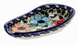 Spoon Rest, 3.5" x 5", WR (WR55D) in "Bold Rainbow" by W.R. Ceramika | WR55D-WR55