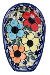 Spoon Rest, 3.5" x 5", WR (WR55D) in "Bold Rainbow" by W.R. Ceramika | WR55D-WR55
