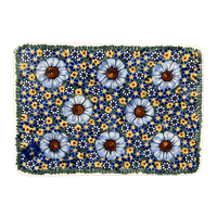 A picture of a Polish Pottery Cutting Board (Chamomile) | WR58B-RC4 as shown at PolishPotteryOutlet.com/products/cutting-board-chamomile-wr58b-rc4