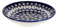A picture of a Polish Pottery W.R. Pasta Bowl (Peacock in Line) | WR5E-SM1 as shown at PolishPotteryOutlet.com/products/pasta-bowl-peacock-in-line