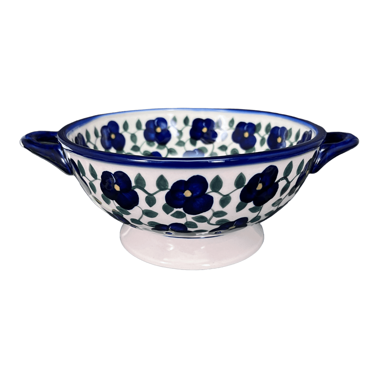Bowl, Round, Colander/Berry, 7.75", WR (WR62A) in "Pansy Storm" by W.R. Ceramika | WR62A-EZ3