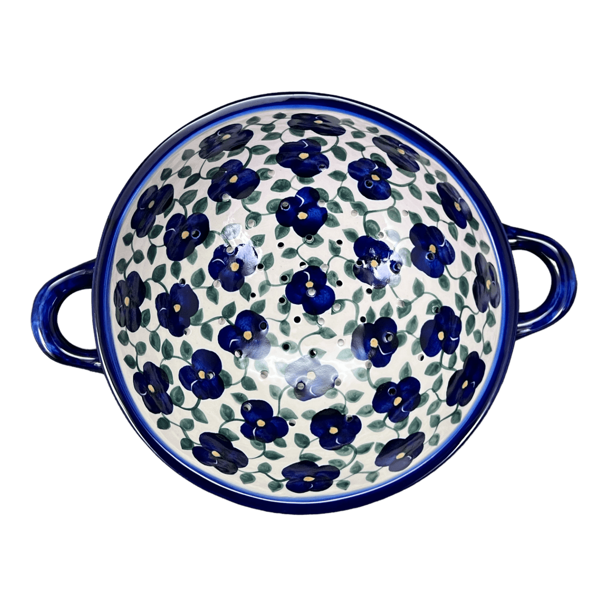 Bowl, Round, Colander/Berry, 7.75", WR (WR62A) in "Pansy Storm" by W.R. Ceramika | WR62A-EZ3