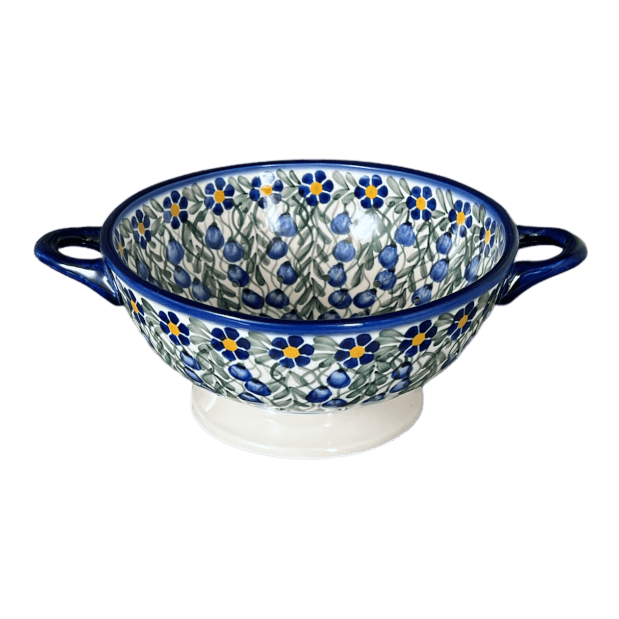 Bowl, Round, Colander/Berry, 7.75", WR (WR62A) in "Modern Blue Cascade" by W.R. Ceramika | WR62A-GP1