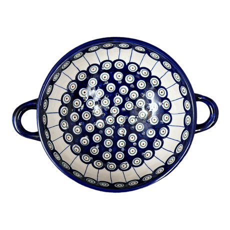 Bowl, Round, Colander/Berry, 7.75", WR (WR62A) in "Peacock in Line" by W.R. Ceramika | WR62A-SM1