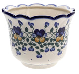 Flower Pot, Scalloped, WR (WR66B) in "Pansy Wreath" by W.R. Ceramika | WR66B-EZ2
