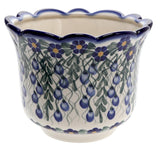 Flower Pot, Scalloped, WR (WR66B) in "Modern Blue Cascade" by W.R. Ceramika | WR66B-GP1